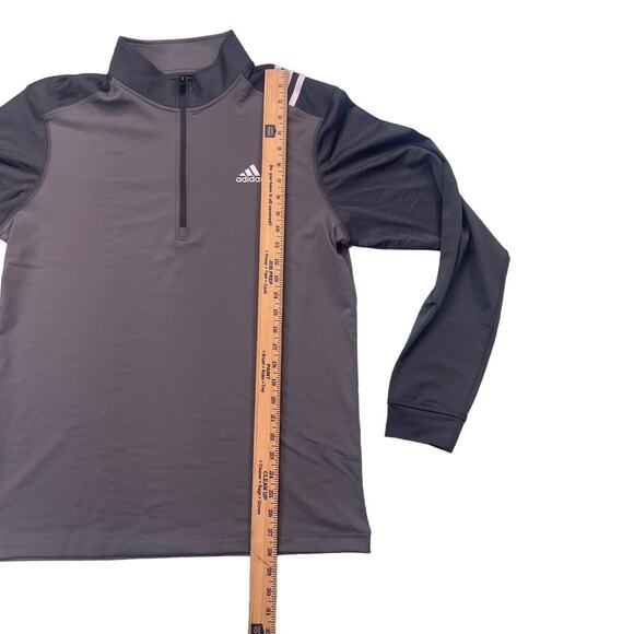 Men’s Adidas 3 Stripe ¼ Zip Gray Golf Fleece Sweatshirt Size Medium New - Picture 3 of 7